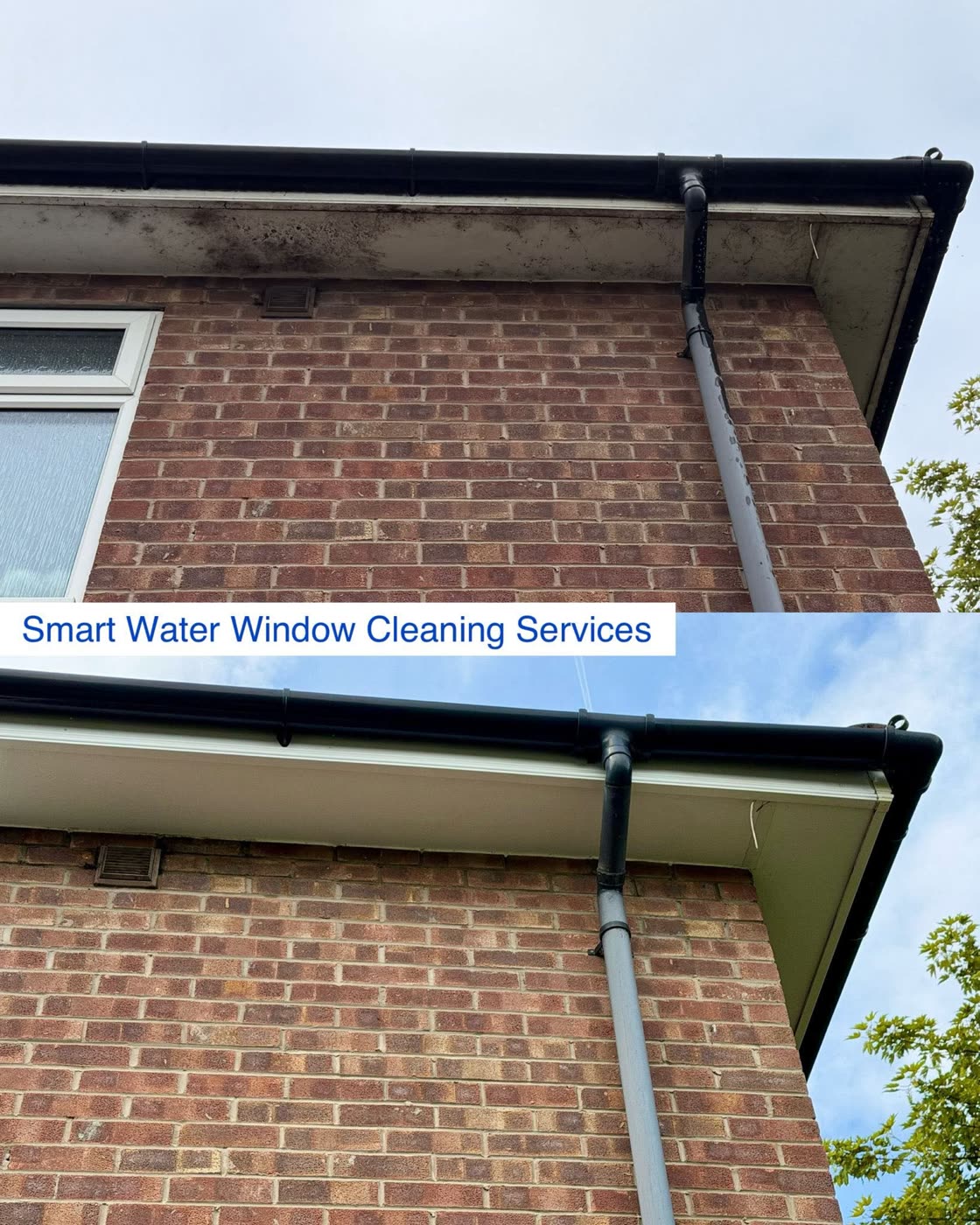 Grimy fascias and soffits washed back to white